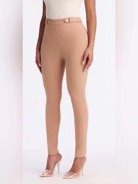 Fashion Nova High-Rise Sculpting Ponte Skinny Pant - Camel -Size Medium NWOT 🤎